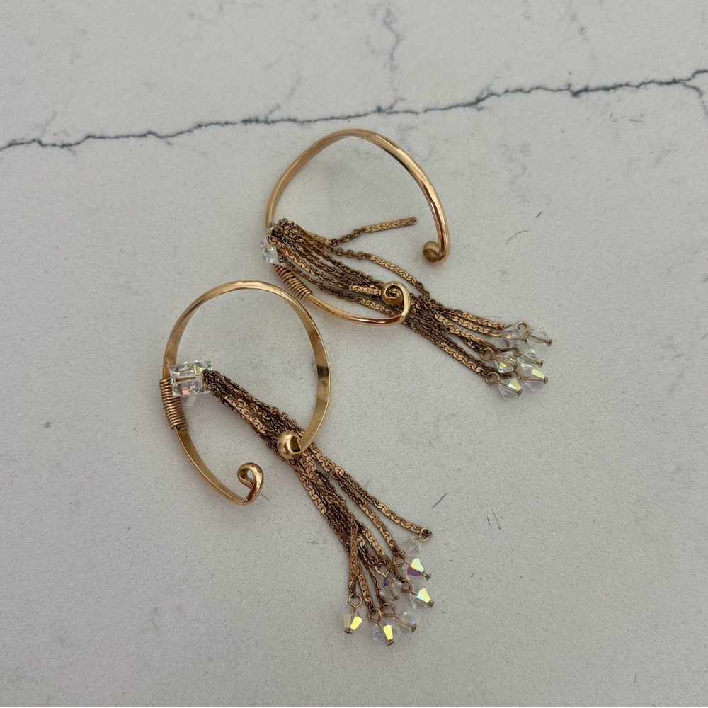 Handmade Tassel Chain Ear Cuff / Ear Wrap Earrings